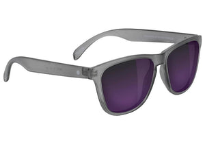 Glassy Deric Polarized Matte Transparent Dark Grey/Purple Mirror