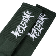 Load image into Gallery viewer, Welcome Socks Vampire Forest Green/White