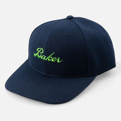Baker Hat Cursive Navy Snapback