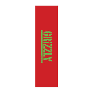 Grizzly Griptape Stamped Necessities Red Lime
