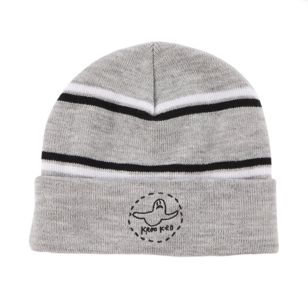 Krooked Beanie Trinity Cuff Grey/White/Black