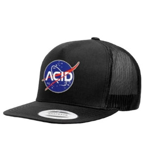 ATM Trucker Hat Acid Space Black Mesh Snapback