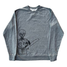Load image into Gallery viewer, Precision Crewneck Chainsaw Guy Grey XL