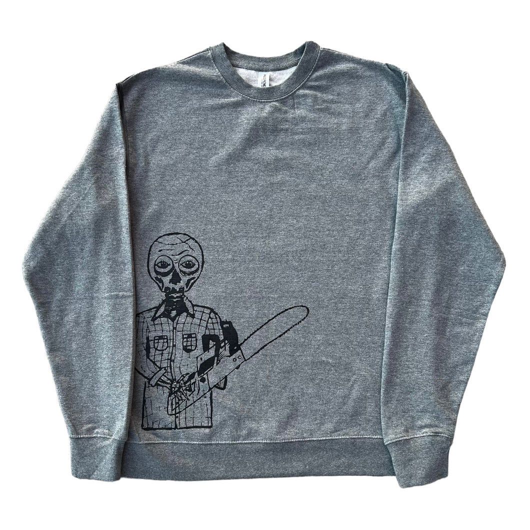 Precision Crewneck Chainsaw Guy Grey XL