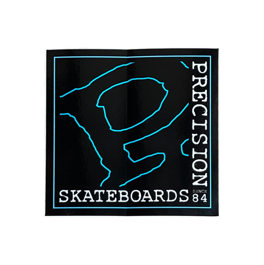 Precision Sticker Square Black/Blue