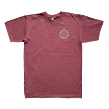 Load image into Gallery viewer, Precision Tee Circle Logo Heather Maroon (Off White Ink)