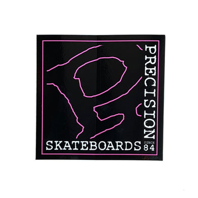 Precision Sticker Square Black/Pink