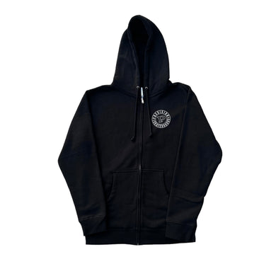 Precision Hoodie Black Zip Up Classic Circle Logo