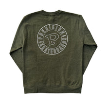 Load image into Gallery viewer, Precision Crewneck Classic Circle Logo Olive Heather