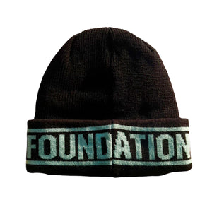 Foundation Beanie Black/Teal – Precision Skateshop