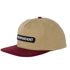 Independent Trucks Snapback Hat B/C Groundwork Tan/Burgundy