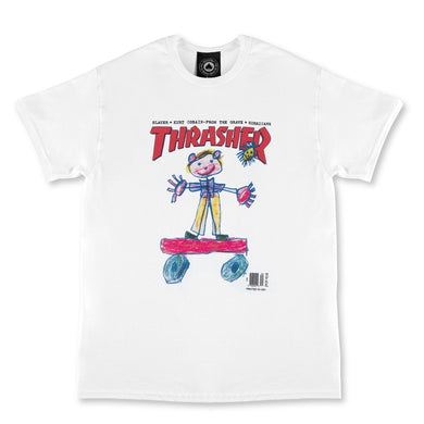Thrasher Tee Kid Cover White