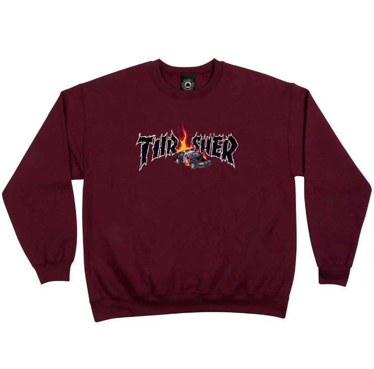Thrasher Crewneck Cop Car Maroon