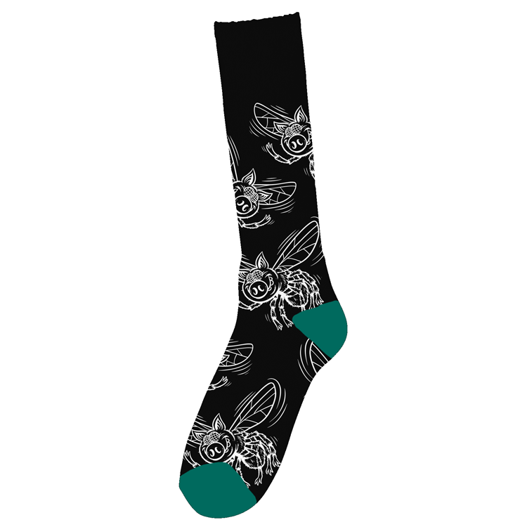 Pig Socks Pig Fly Black Teal