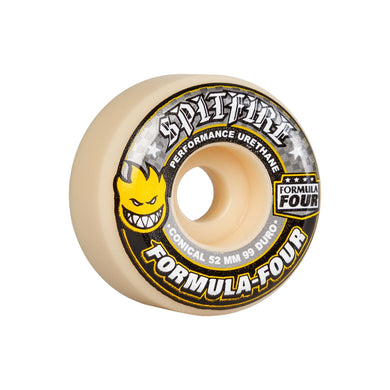 Spitfire Wheels 52mm 99a Conical Yellow Print