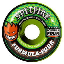 Load image into Gallery viewer, Spitfire Wheels 53mm Formula4 Conical Full Swirl Black/Green 99a
