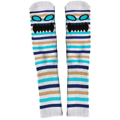 Toy Machine Socks Monster Face Mini Stripes Blue