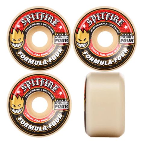 Spitfire Wheels 56mm Formula4 Conical Full Red 101a
