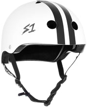 Load image into Gallery viewer, S-One Helmet Lifer White w/ Black Stripes