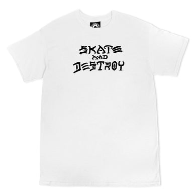Thrasher Tee Skate and Destroy White