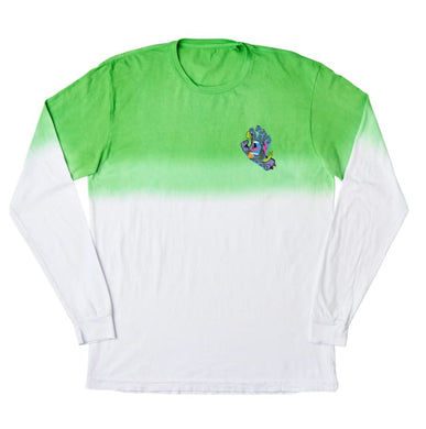 Santa Cruz Strange Hand L/S Tee Green/White Dip Dye
