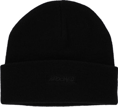 Krooked Beanie Moon Smile Script Black