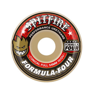 Spitfire Wheels 54mm Conical Full Red 101a Formula4