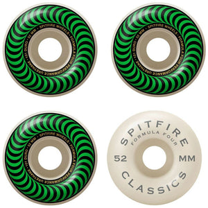 Spitfire Wheels 52mm Formula4 99a Classic Green 99a