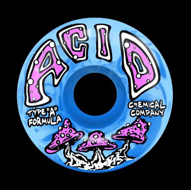 Acid Wheel Type A Shrooms Blue/White Swirl Side Cut 54mm 99A