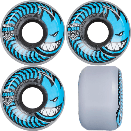 Spitfire Wheels 54mm 80HD Clear/Blue Conical