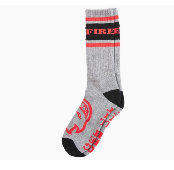 Spitfire Socks Heads Up Crew Grey Black Red