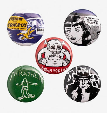 Thrasher Button Pin Pack Usual Suspects