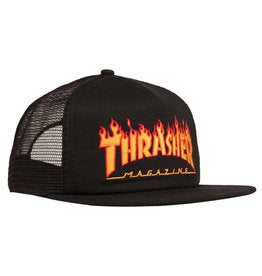 Thrasher Hat Flame Embroidered Trucker Mesh Snapback
