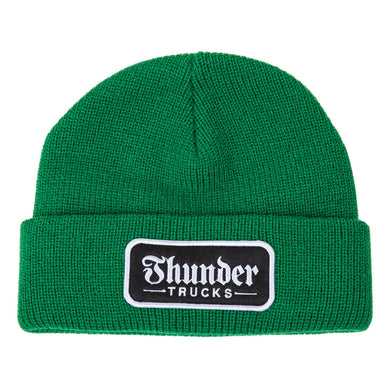 Thunder Beanie Script Patch Cuff Beanie Dark Green
