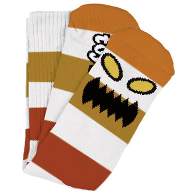 Toy Machine Socks Monster Face Big Stripes Brown