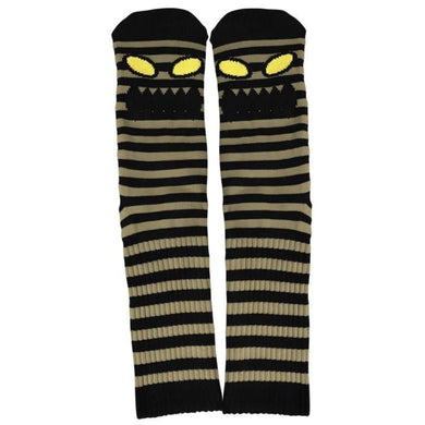 Toy Machine Socks Monster Face Mini Stripes Khaki