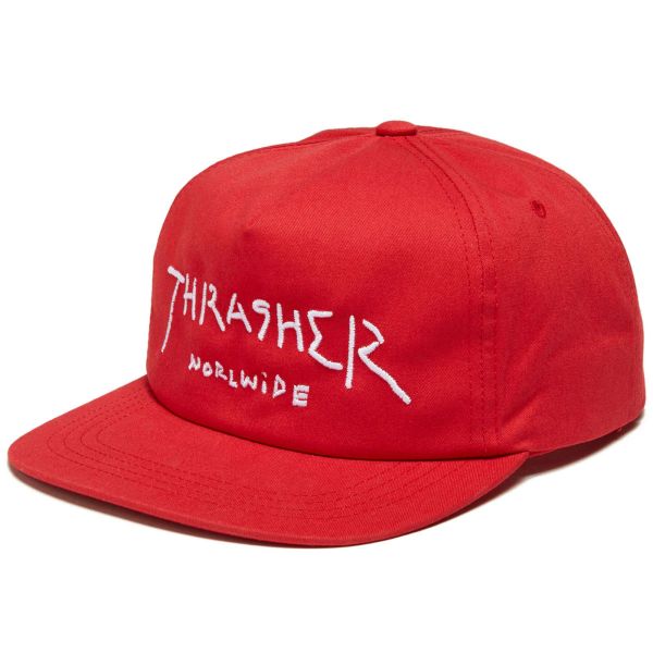 Thrasher Hat Snapback Worldwide Red