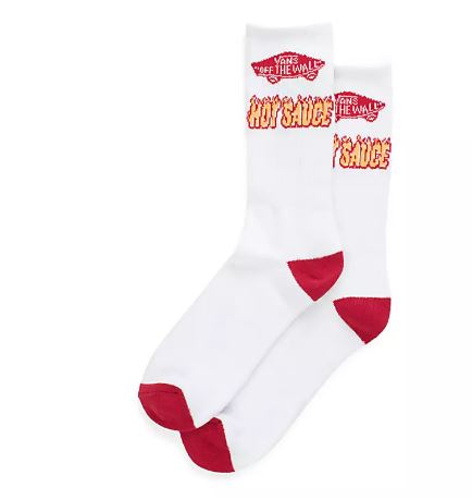 Vans Socks Crew Hot Sauce White