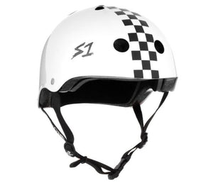 S-One Helmet Lifer White Gloss W/Checkers