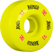 Load image into Gallery viewer, Bones 100&#39;s 52mm V1 Standard Yellow Wheels