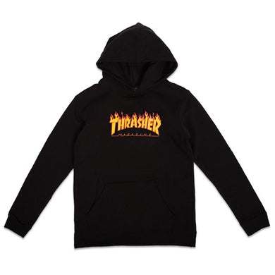 Thrasher Youth Hoodie Flames Black